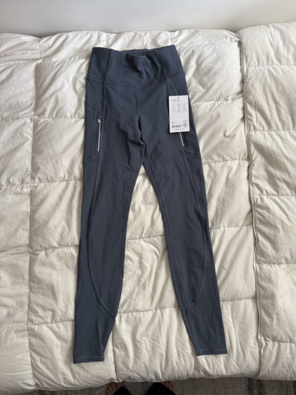 NWT Athleta Rainier Tight Fleece Lined Cold Weather Legging Slate Blue XXS